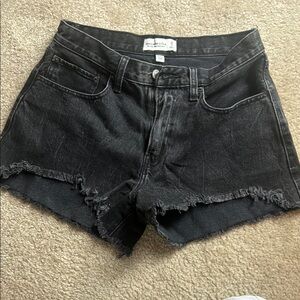 Abercrombie & Fitch Black Jean Shorts Distressed Cut-Off